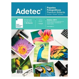 [8011] Papel Fotográfico Adetec Brillante Carta 235grs 10 hjs