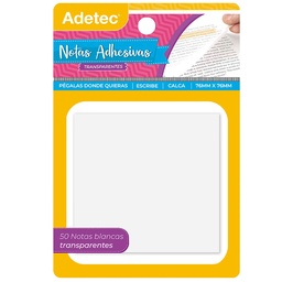 [451] Notas Adhesivas Transparentes 50 hjs Adetec