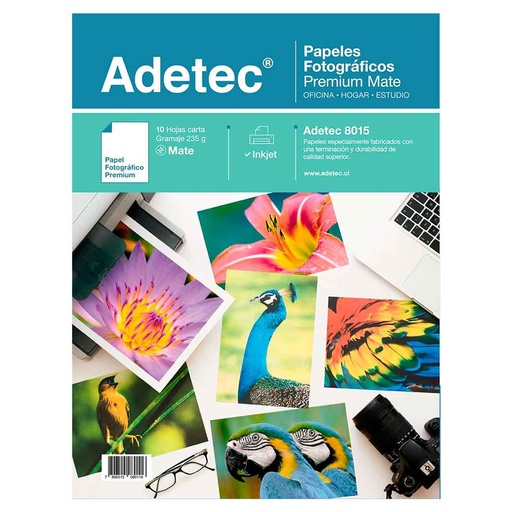 Papel Fotográfico Adetec Mate Carta 235grs 10 hjs