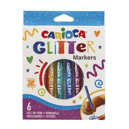 [42190] Plumones Glitter Carioca 6 Colores