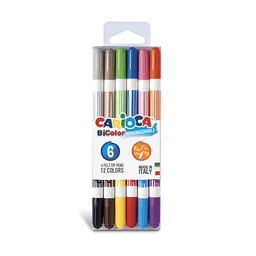 [42269] Plumones Bi-Color Carioca 6/12 Colores