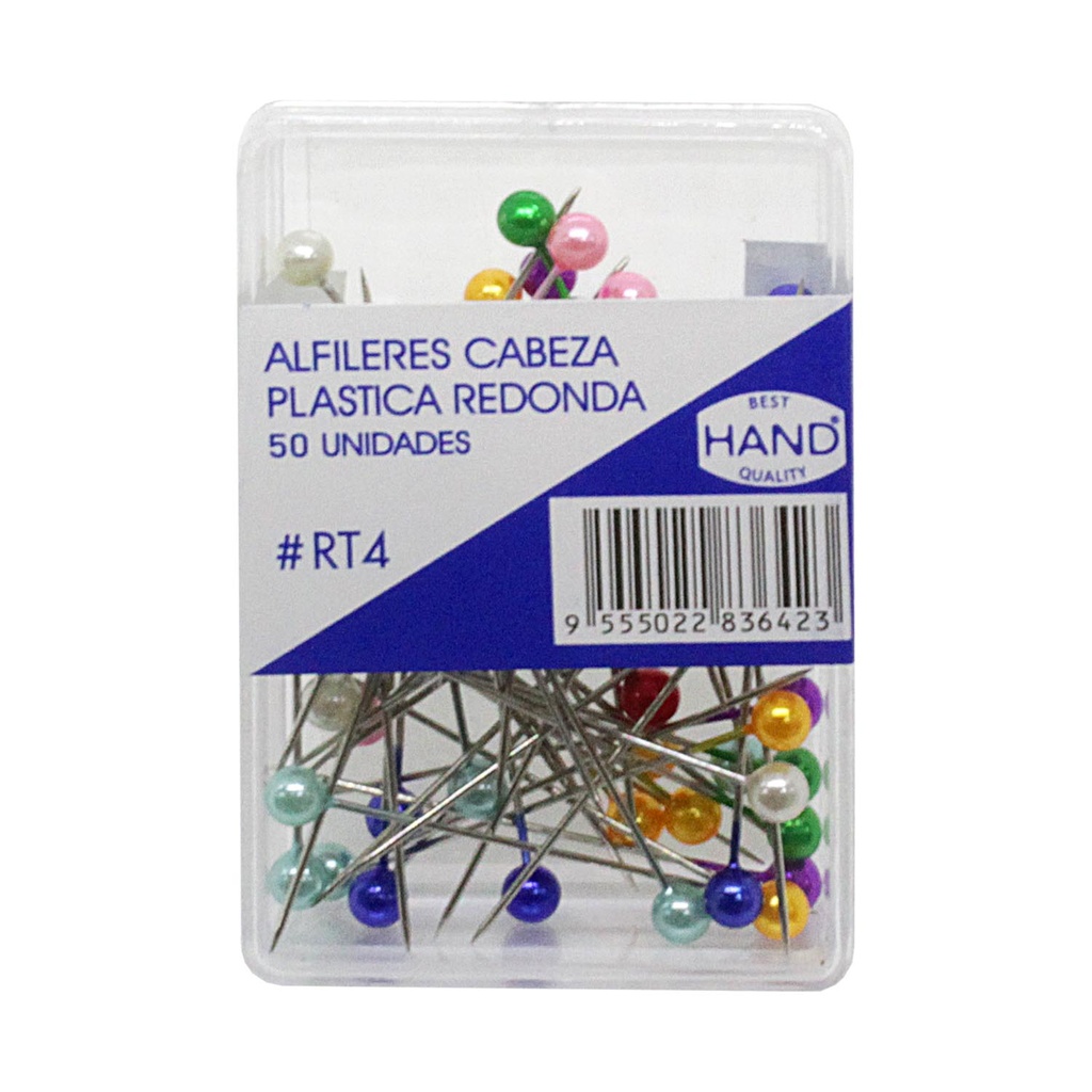 La Casa del Artesano-Alfileres perla pin de cabeza de colores DE 38mms. en  caja de 80 unidades
