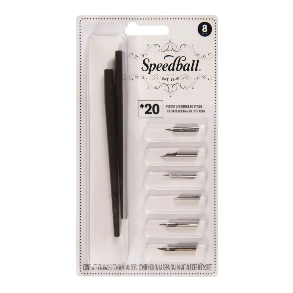 [2969] Set de Plumillas Speedball Caligráficas Mixtas para Zurdos