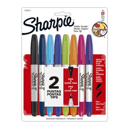 [1792511] Marcador Sharpie Doble Punta 8 colores Permanente