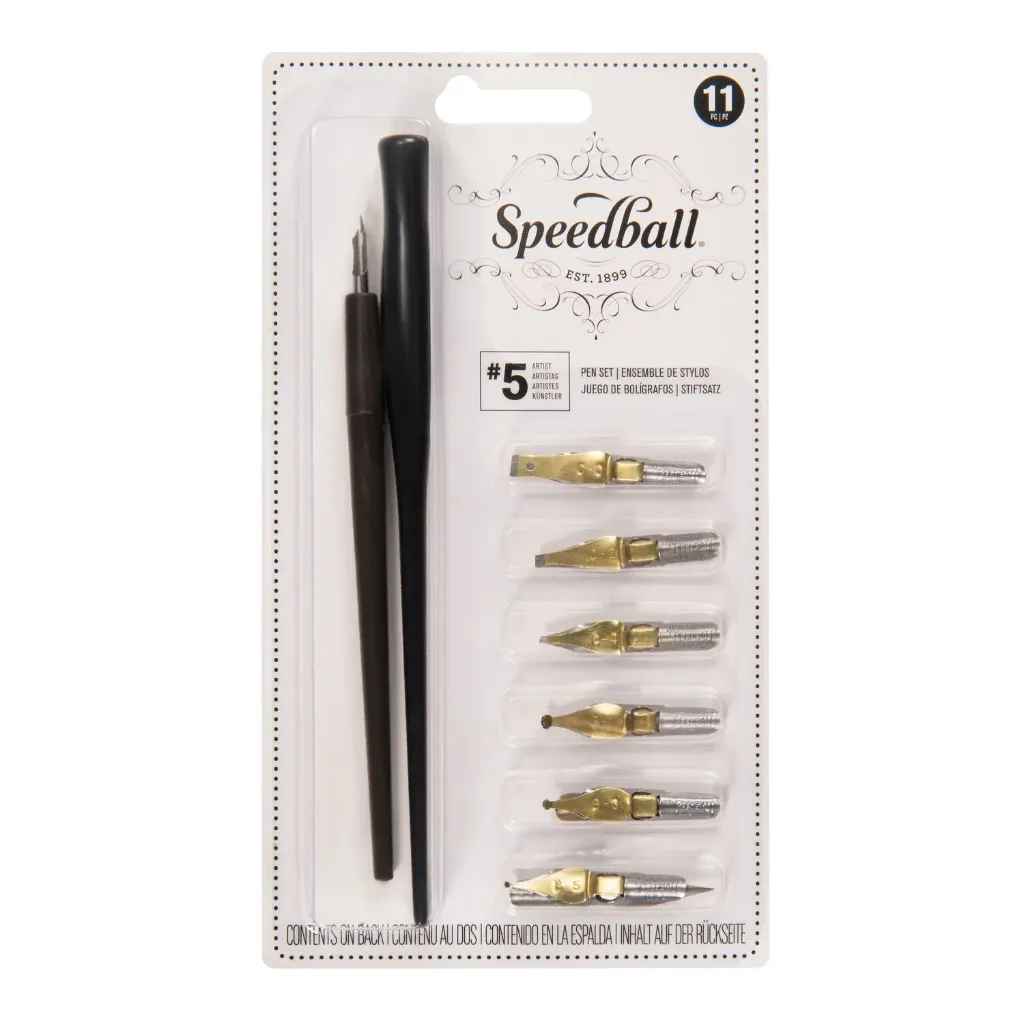 [2962] Set Plumillas Speedball Caligráficas Mixtas #5 Artista