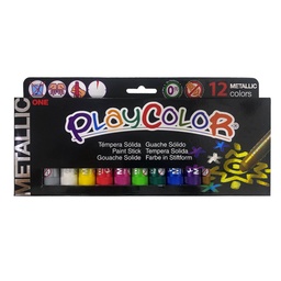 [10121] Témpera sólida Metalizada Playcolor 12 colores