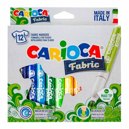 Plumones Carioca para Tela  (12 colores)