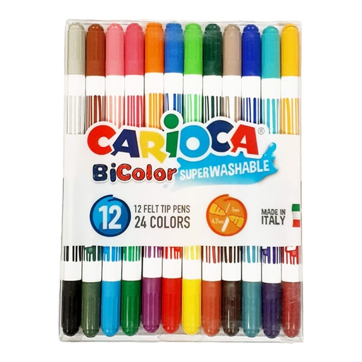 Plumones Carioca  Bicolor (24colores-12und)
