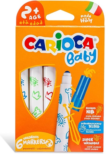 Plumones Carioca Baby Lavable (6 colores)