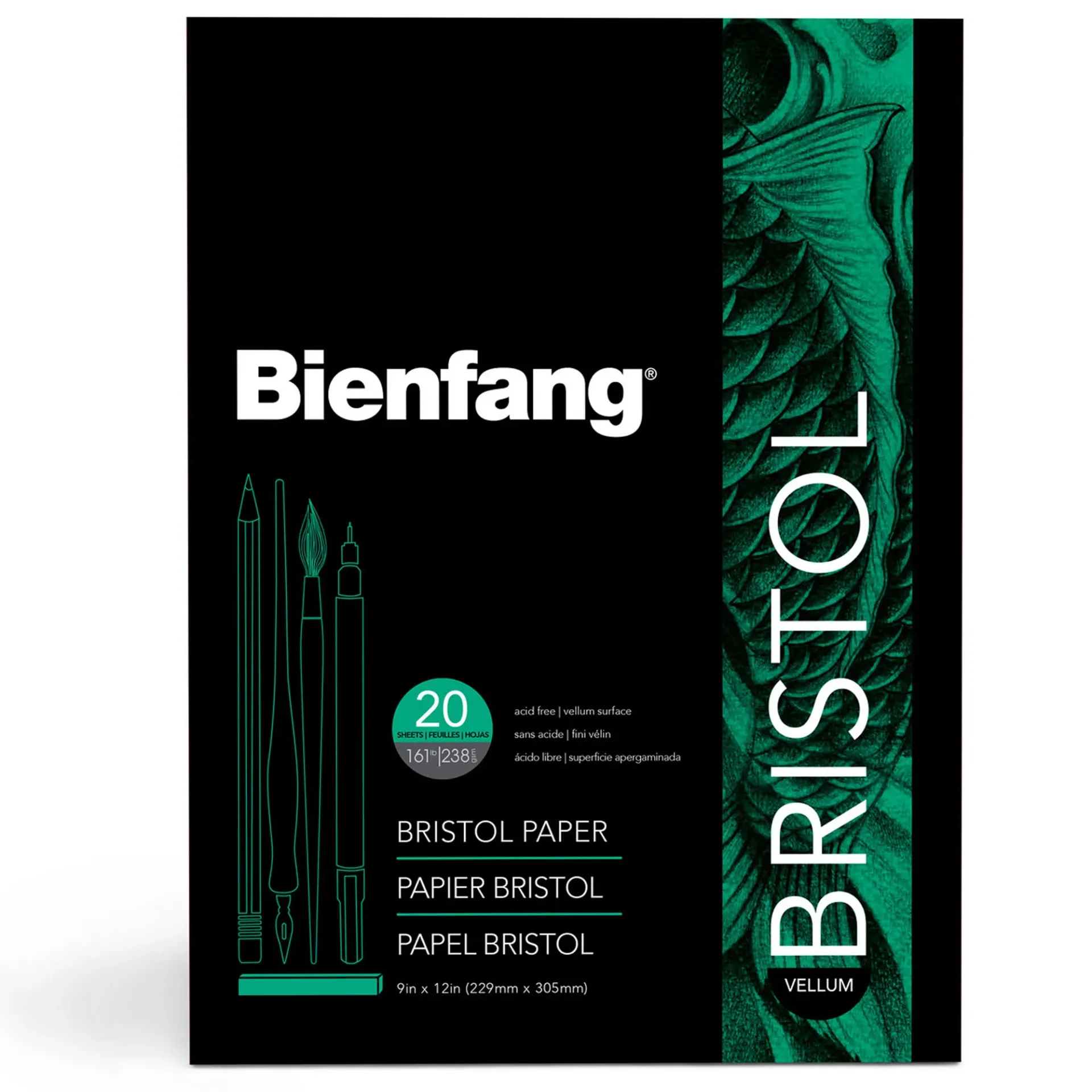 [R210121] Block Bienfang Papel Bristol Normal 22x30cm 238gr. 20hj
