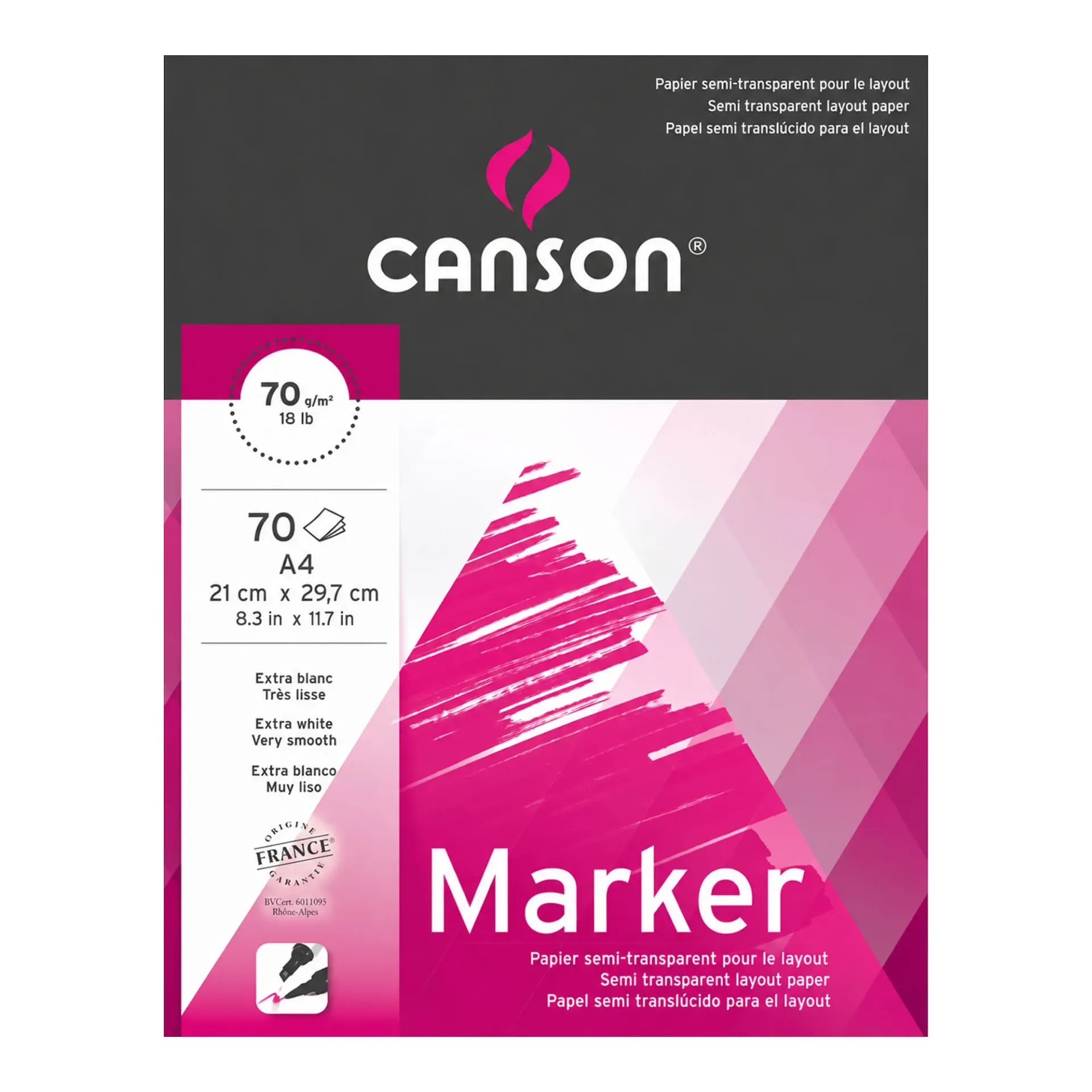 [297231] Block Canson A4 Para Marcadores 70gr. 70hj