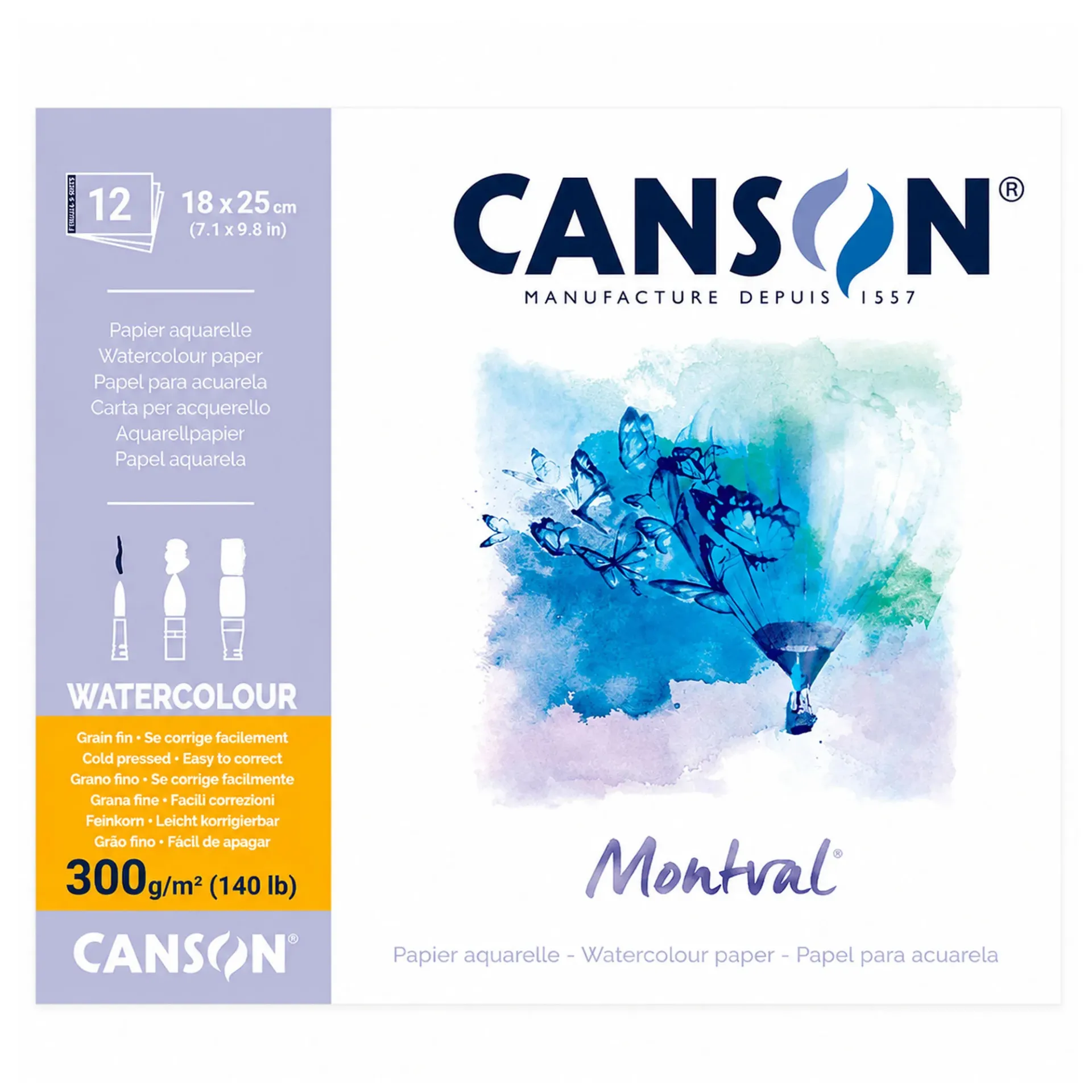 [807317] Block para Acuarela Canson Montval 25X18cm 300gr. 12hj