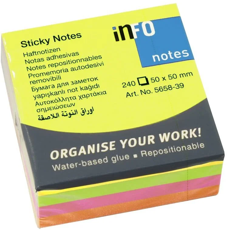 [#5658-39] Notas Adhesivas Info Colores 50X50mm  (240hj)